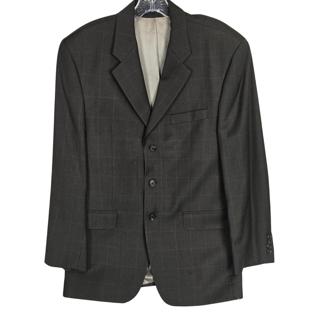 Ralph Lauren Men's Wool Cashmere Sport Coat 40 Brown Plaid Blazer Preppy Jacket